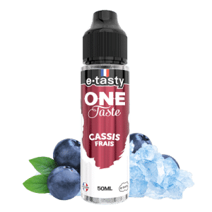 Flacon Cassis Frais 50 ml E.Tasty One Taste sur fond blanc
