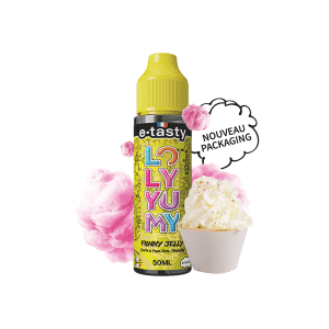 Flacon e-liquide E.Tasty Funny Jelly 50 ml sur fond neutre