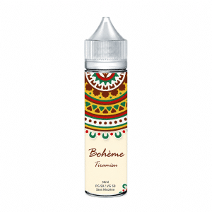 Flacon de l’e-liquide Bohème Tiramisu 50 ml sur fond blanc