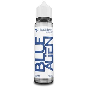 Photographie du flacon Liquideo Blue Alien au format 50 ml sur fond clair