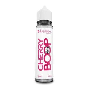 Vue de face du flacon Liquideo Cherry Boop Evolution, 50 ml, fond clair