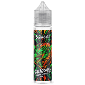 Photographie du flacon Liquideo Dragon Pastèque Kiwi, 50 ml, isolé sur fond blanc