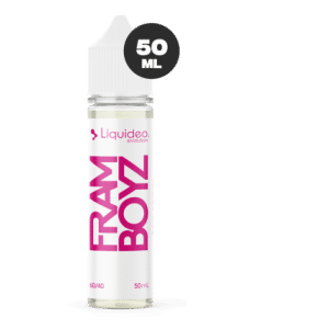Flacon Framboyz Evolution Liquideo, format e-liquide 50 ml, fond blanc