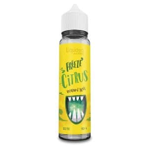 Flacon de la référence Liquideo Freeze Citrus, 50 ml, isolé sur fond clair