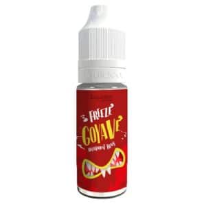 Vue de face du flacon d'e-liquide Liquideo Freeze Goyave 50 ml sur fond blanc
