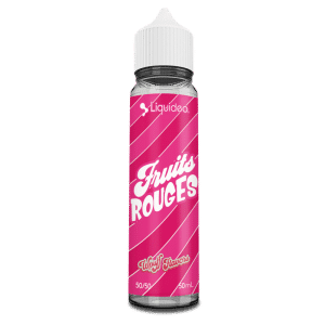 Flacon Liquideo Fruits Rouges, e-liquide format 50 ml sur fond clair
