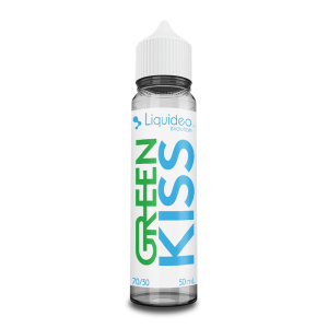 Flacon d'e-liquide Green Kiss 50 ml, Liquideo, contenance 50 ml, seul sur fond clair