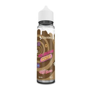 Vue frontale du flacon Liquideo Ice Cream Cookie, 50 ml, sur fond blanc