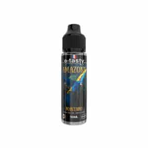 Flacon e-liquide Mantaro 50 ml — Amazone E.Tasty sur fond blanc sans décor d'ingrédients