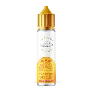Flacon d'e-liquide Petit Nuage Caresses des Îles 50 ml, photographie du produit sur fond blanc