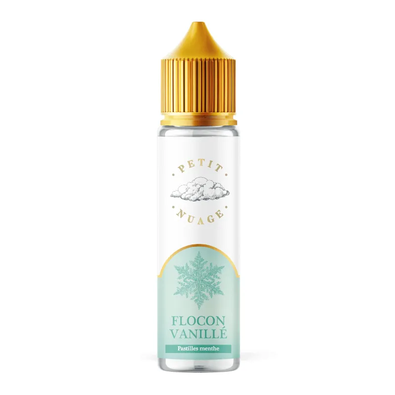 Flacon Petit Nuage Flocon Vanillé 50 ml, photo du produit seul sur fond blanc, bouchon doré
